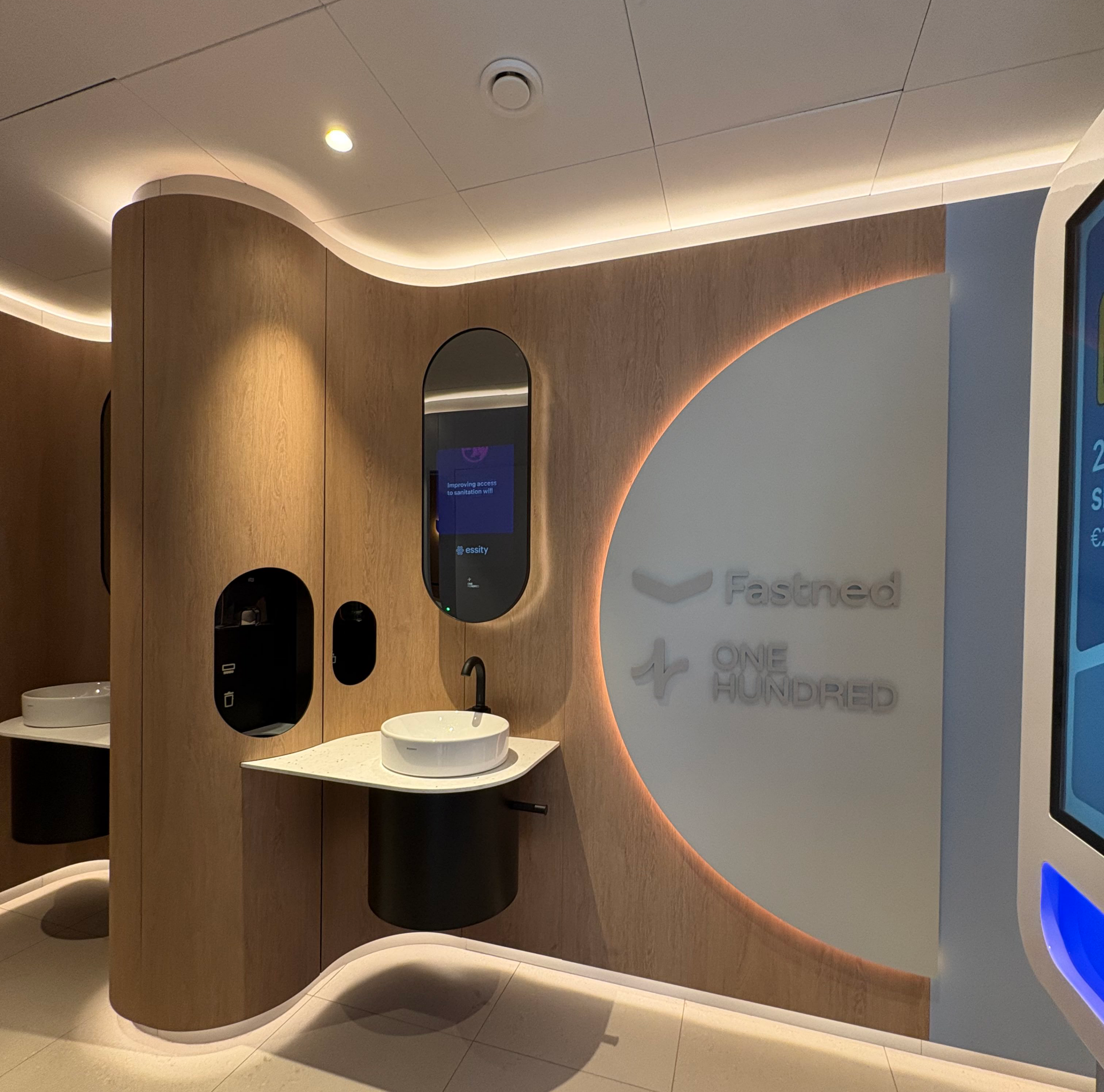 modern public restroom entrance